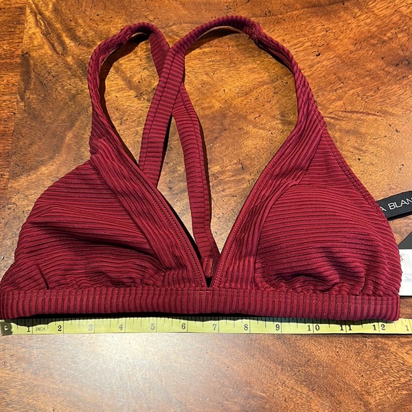 NWOT $63 LA BLANCA 8 CRIMSON 8 CROSS BACK BIKINI SWIM TOP - Picture 4 of 7